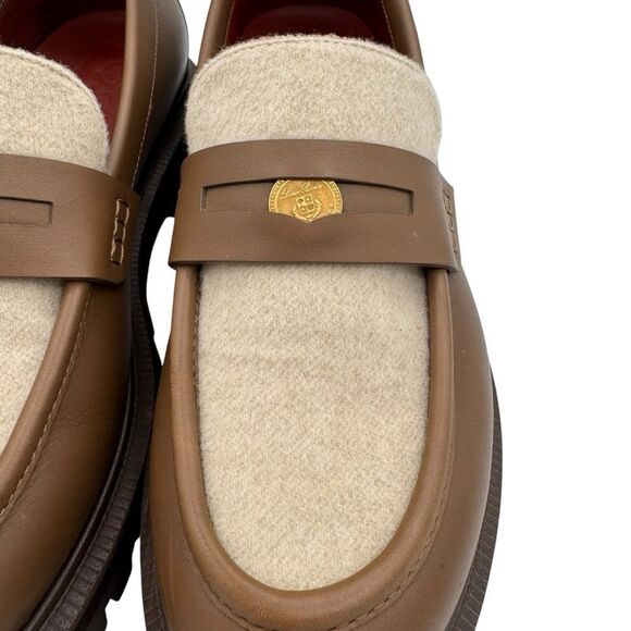 NEW Loro Piana Lomond Penny Loafers Autumn Chestnut Natu - Picture 8 of 14